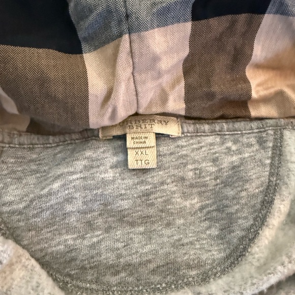 Burberry Gray Hoodie with Plaid Detail - Picture 2 of 4
